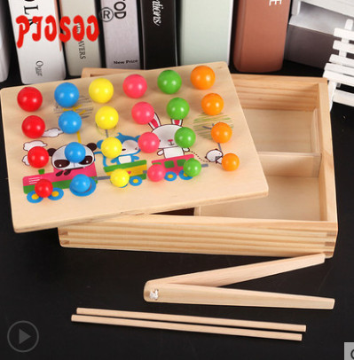 【实木制作】儿童益智夹珠子玩具