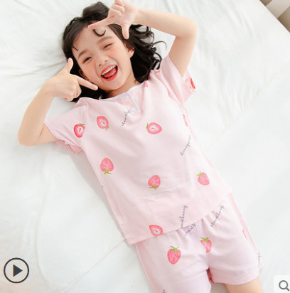 【淘可鸭】可爱棉绸儿童睡衣套装