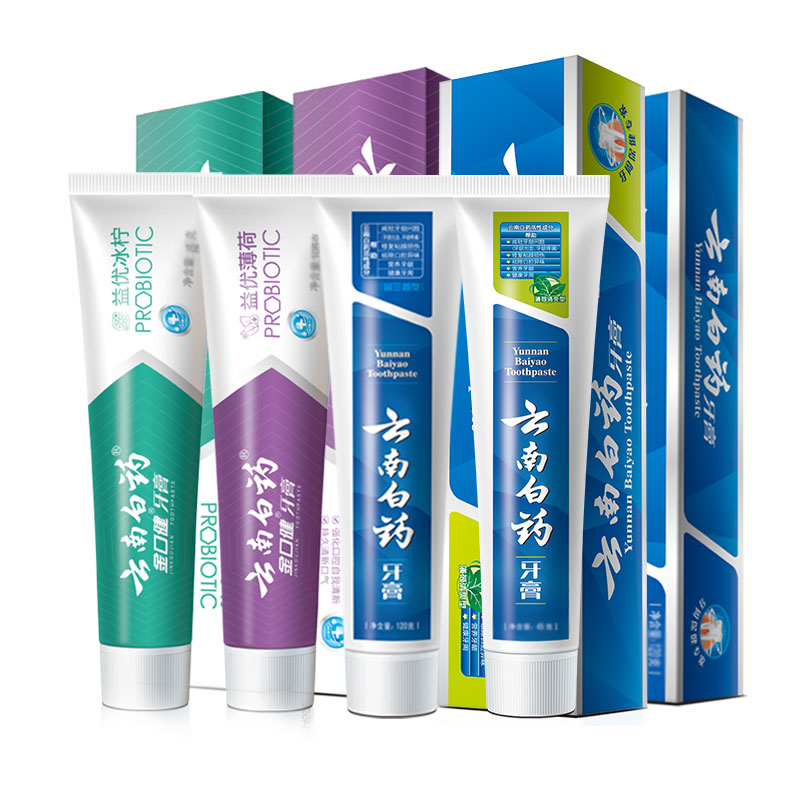 【云南白药旗舰店】云南白药任选4件网红牙膏 送牙刷